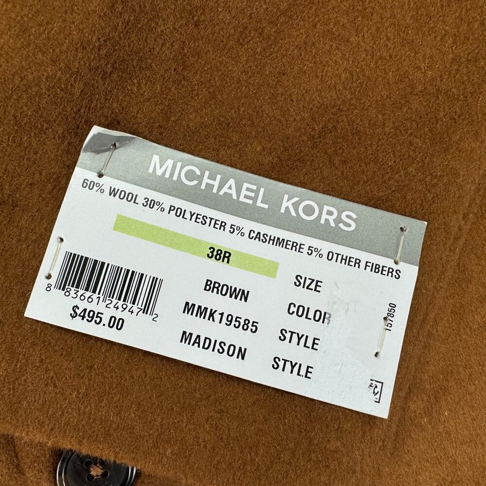 Michael Kors Mens Madison Wool Cashmere Modern Fit Overcoat Brown 38R - Picture 4 of 6